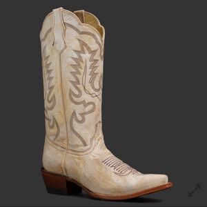 Cowhide Rustic White cowboy boots